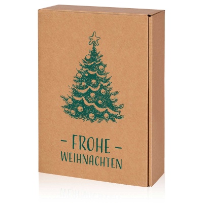 Präsentkarton Natura Frohe Weihnachten für 3 Flaschen